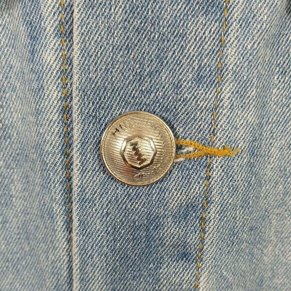 Mod Wave Movement Denim Jean Jacket Button Up XL - Picture 7 of 12
